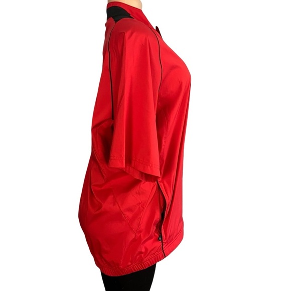 Adidas Wind Shirt Medium Red Golf Climaproof Breaker 1/4 Zip Short Sleeve - Picture 6 of 9